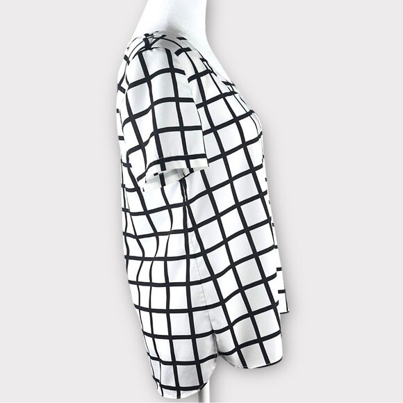 Banana Republic Windowpane Print Blouse - Size Small - EUC - Picture 5 of 9